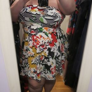 Colorful strapless summer dress